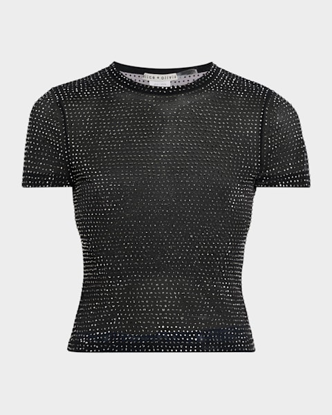 Loewe x Paula's Ibiza Raffia Logo Crop T-Shirt | Neiman Marcus