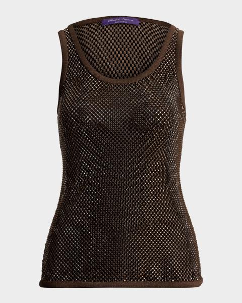 Jean Paul Gaultier Medallion Printed Mesh Tank Top | Neiman Marcus
