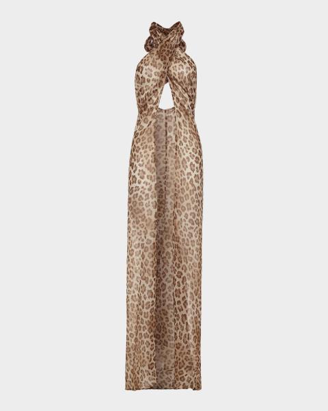 raelynn halter maxi dress Coverup Dusty blue floral