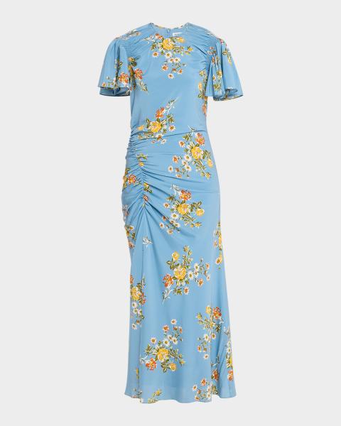 Golden Goose Journey Button-Front Denim Midi Dress