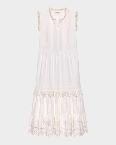 white christmas dresses Lorena Cotton Midi Dress / White | Meshki main image 0