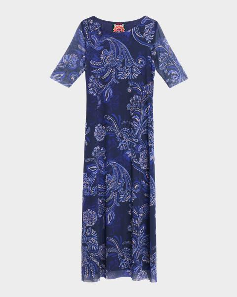 johnny was golden flower navy dress The Janie Floral-Print Favorite Swing robe collector
