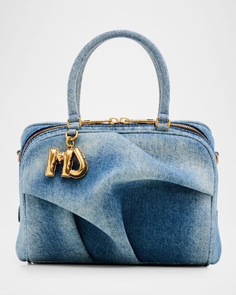 Marc Jacobs The Mini Icon Stud Denim Micro Top Handle Sack Bag