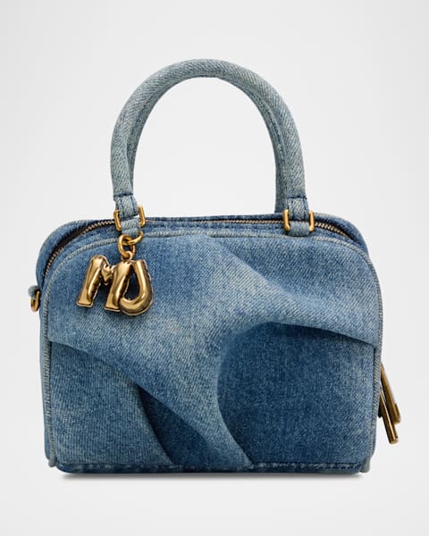 Marc Jacobs The Mini Icon Stud Denim Micro Top Handle Sack Bag