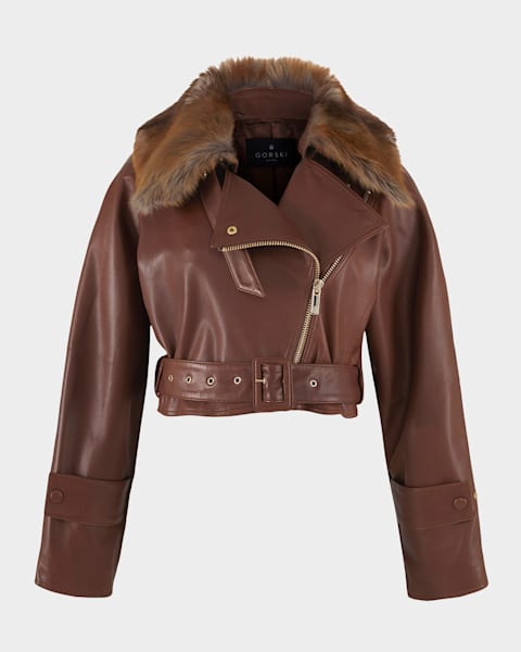 Yves Salomon Lamb Leather Jacket | Neiman Marcus