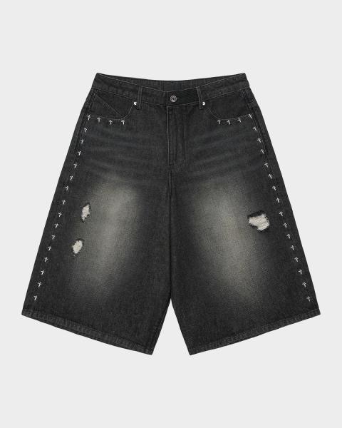 Willy Chavarria Men's Stockton Double-Knee Oversized Shorts