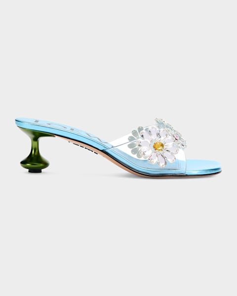 Loewe x Paula's Ibiza Petal Anagram Crochet Flat Slide Sandals