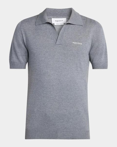 Prada Men's Wool Quarter-Zip Polo Sweater | Neiman Marcus