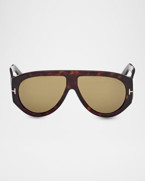 TOM FORD Whitney Cross-Bridge Sunglasses, Rose/Brown  display picture 2