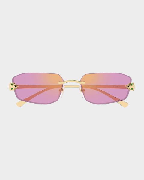Miu Miu Logo Metal Oval Sunglasses | Neiman Marcus