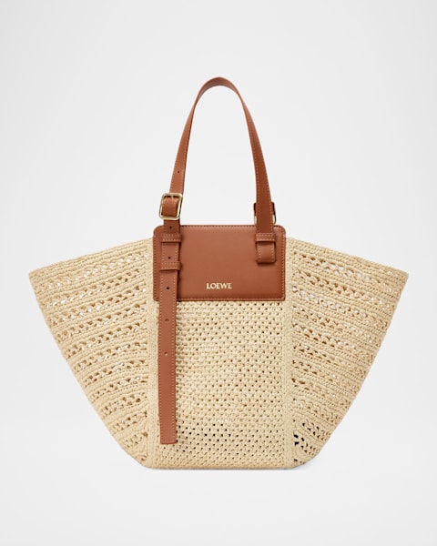 Loewe x Paula's Ibiza Square Basket Small Bag in Raffia with