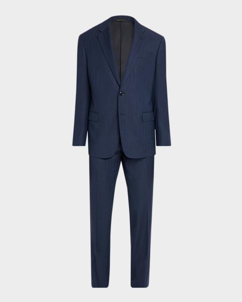 Giorgio Armani Men's Soft Line Micro-Check Two-Piece Suit | Neiman
