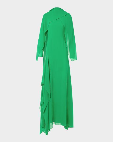 anna quan green dress Etta Satin Column Midi dress