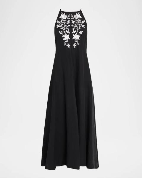 Nili Lotan Bionca Empire-Waist Sleeveless Silk Bias Maxi Dress