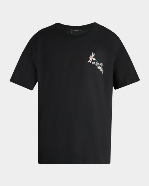 Balmain Men's Vintage Gel Logo T-Shirt | Neiman Marcus