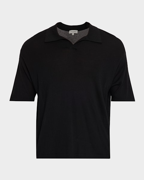 Moncler Men's Long-Sleeve Zip Polo Sweater | Neiman Marcus