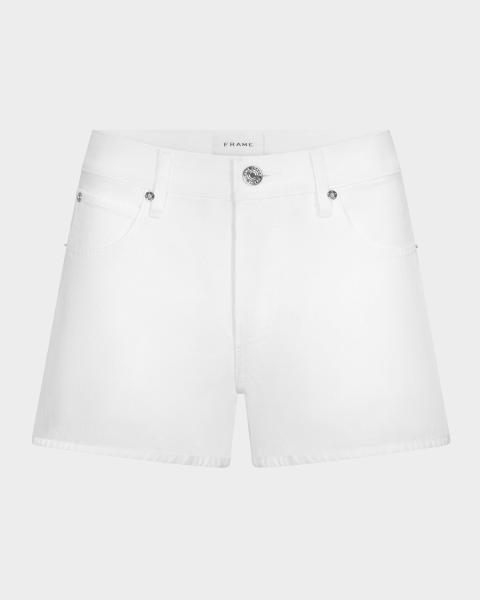 Veronica Beard Ellis Mid-Rise Crossover Denim Shorts | Neiman Marcus