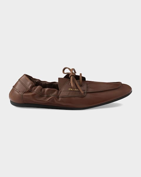 Prada Shuffle Nubuck Leather Loafers | Neiman Marcus
