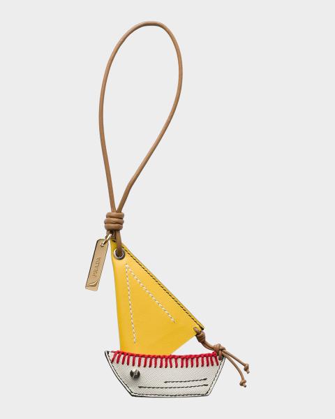 Prada Saffiano Leather Key Ring | Neiman Marcus