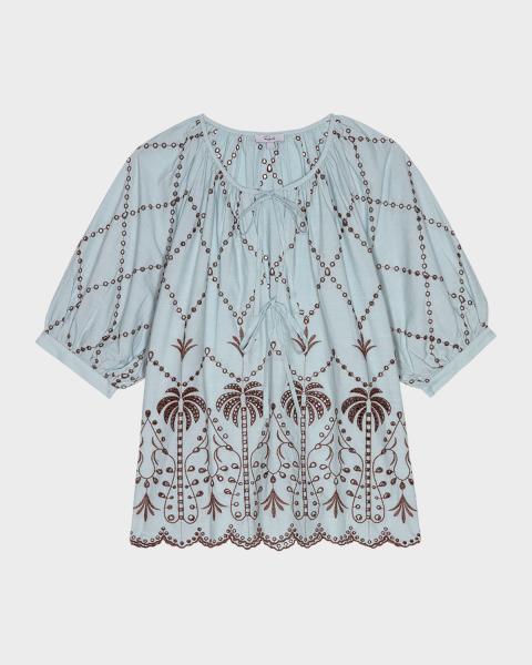 FRAME The Solstice Eyelet Blouse | Neiman Marcus