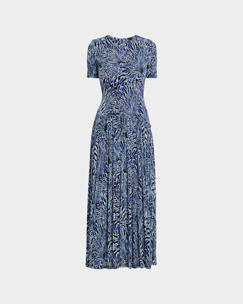 natalia blue printed maxi dress Natalia Blue Printed Maxi Dress