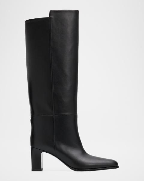 Jimmy Choo 65mm Caly Leather Knee-High Boots | Neiman Marcus