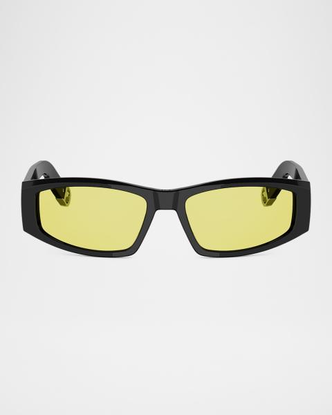 Dior Neon Yellow Rectangular Sunglasses with Dark Lenses Dior Yellow Sunglasses for Women for sale | eBay main image 4