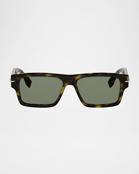 【美品】FENDI スクエアサングラス クリアブラウン FF0317/S Fendi Men's FF Squared Rectangle Sunglasses | Neiman Marcus