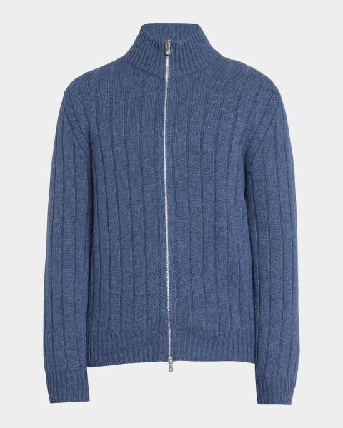 Prada Men's Cashmere Zip Cardigan | Neiman Marcus