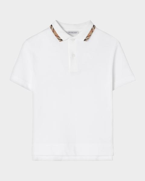 Burberry Boy's Johane Pique EKD Polo Shirt, Size 3-14 | Neiman Marcus