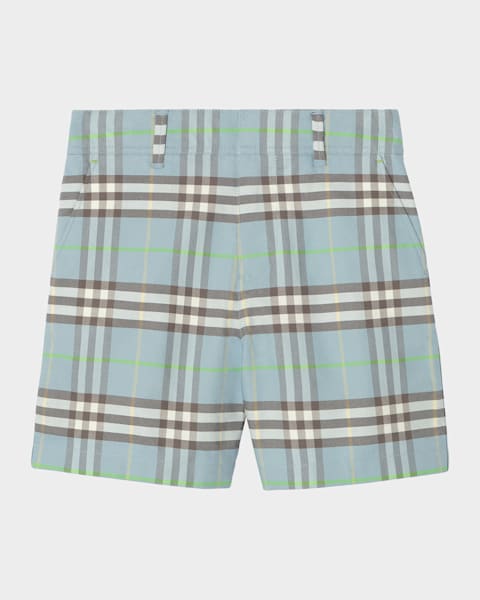 Burberry Boy's Check-Trim Cotton Shorts, Size 3-14 | Neiman Marcus