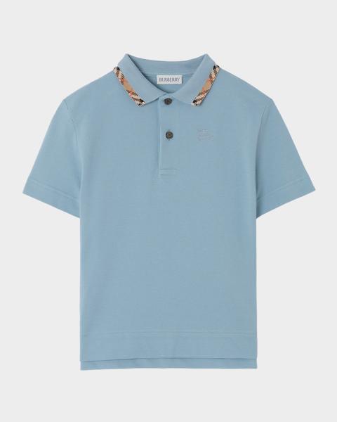 Burberry Boy's Johane Pique EKD Polo Shirt, Size 3-14 | Neiman Marcus