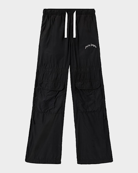 Palm Angels Men's Classic Logo Gingham Seersucker Track Pants