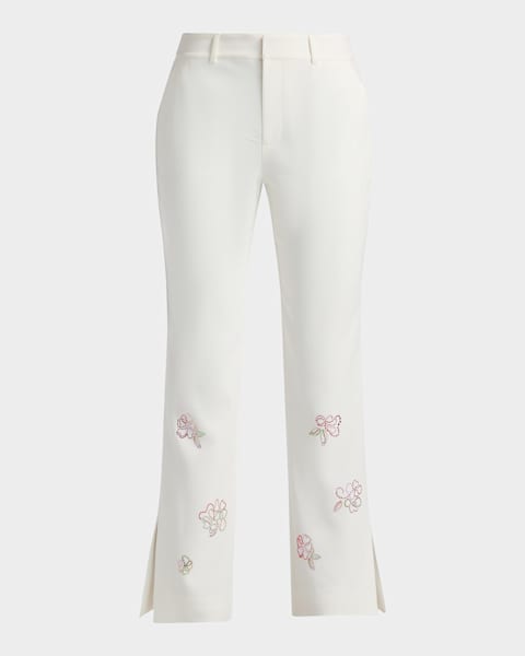 Cinq a Sept Abeline Cascading Ribbon Pants | Neiman Marcus