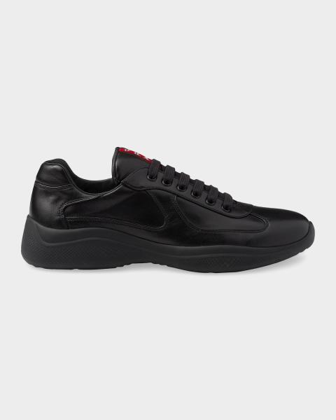 Prada Men's Prax 2.0 Re-Nylon & Leather Low-Top Sneakers | Neiman