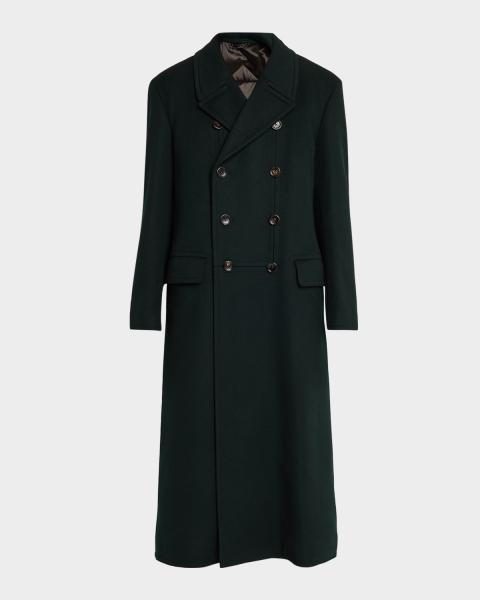 Corneliani Men's Virgin Wool Single-Breasted Top Coat with Zip