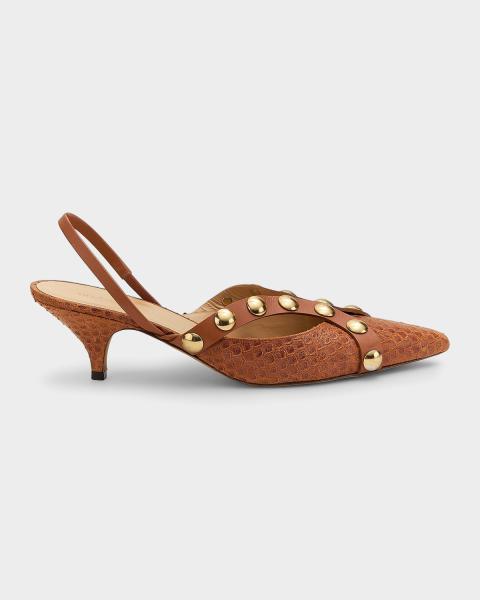 Manolo Blahnik Carolyne Low-Heel Patent Halter Pumps | Neiman Marcus