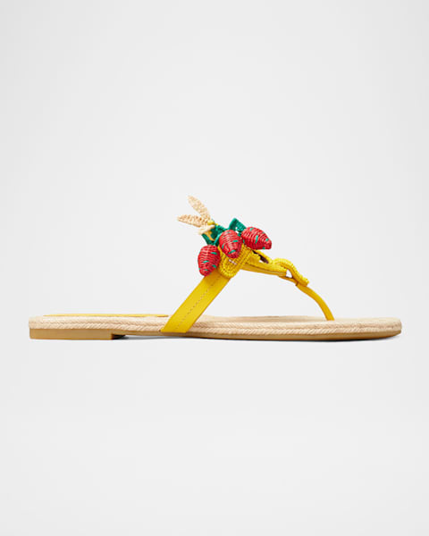 Gucci GG Marmont Leather Thong Sandals | Neiman Marcus