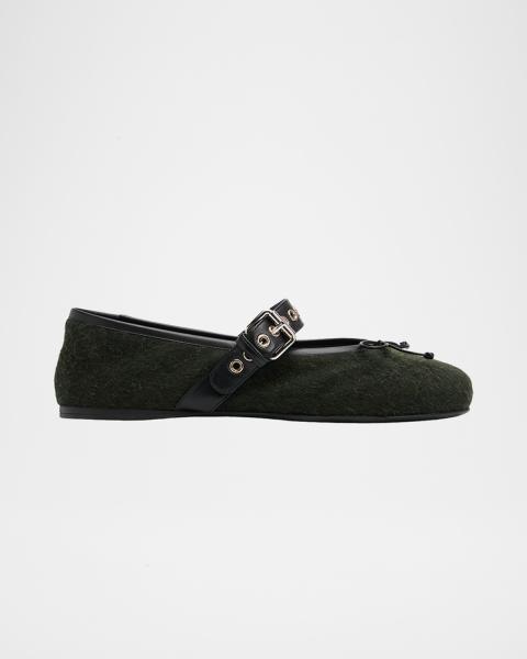 靴 miu miu mary jane velour flat shoes Miu Miu Suede Mary Jane Ballerina Flats | Neiman Marcus