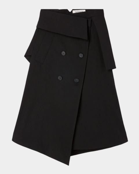 Emporio Armani Pleated Gingham Jacquard Midi Skirt | Neiman Marcus