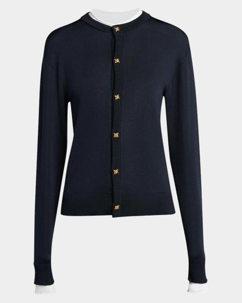 Bottega Veneta Knot-Button Boucle Knit Cardigan | Neiman Marcus