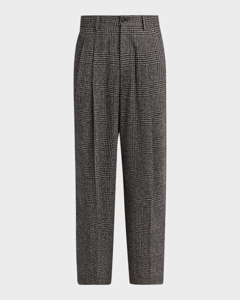 Santorelli Men's Loro Piana Wool Comfort Waistband Trousers