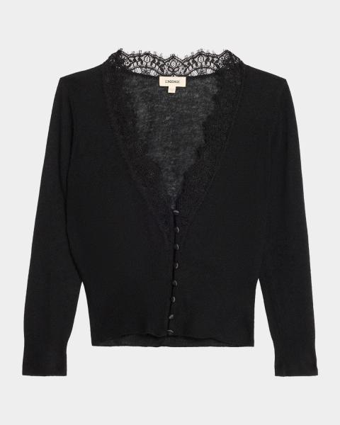 L'AGENCE Ninette Pointelle-Knit Cardigan | Neiman Marcus