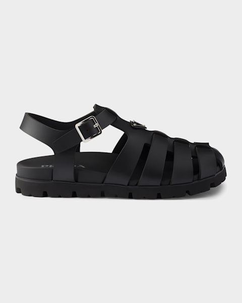 Prada Men's Monolith Rubber Sandals | Neiman Marcus