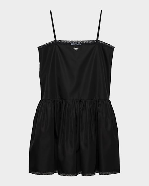 Prada Beaded Double Shantung Mini Shift Dress | Neiman Marcus