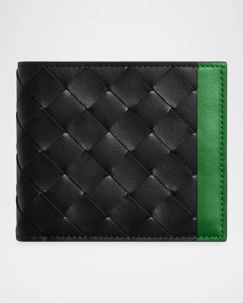 Prada Men's Vitello Daino Triangolo Leather Bifold Wallet | Neiman