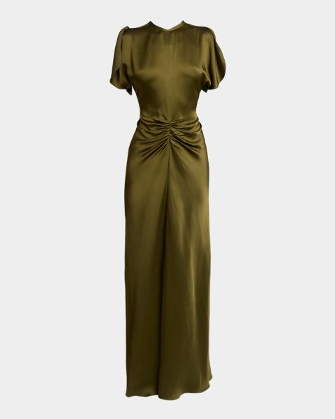 drape twist asymmetrical midi dress Victoria Beckham Twisted Knot Asymmetric Color:Marigold The one shoulder neckline Size_US 12 Black Backless Bodycon Mini