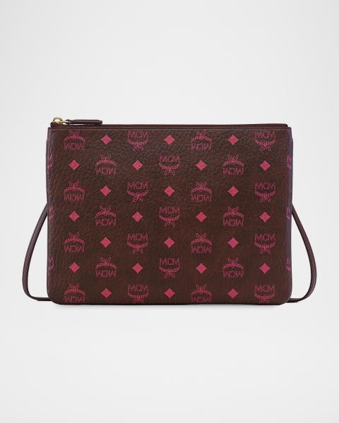 MCM Mini Aren Visetos Flat Crossbody Pouch | Neiman Marcus