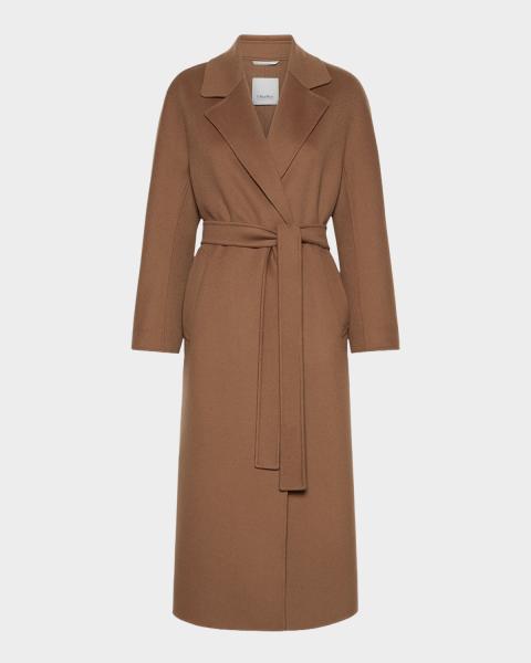 Max Mara Wool Broadcloth Midi Coat | Neiman Marcus