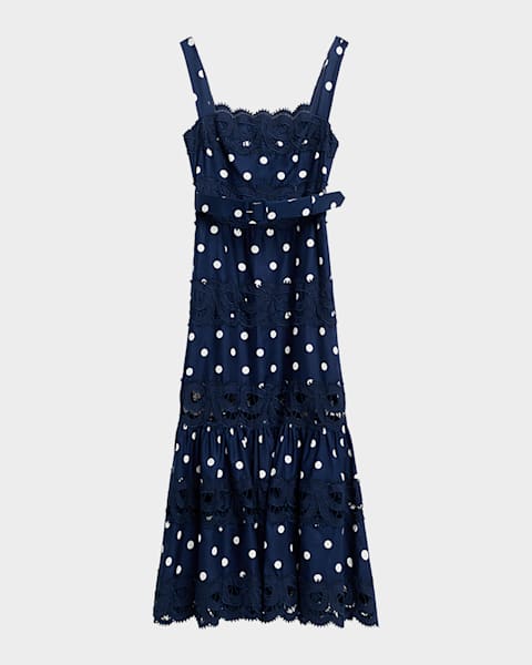 ARGENT Marcy Sleeveless Linen Twill Midi Dress | Neiman Marcus